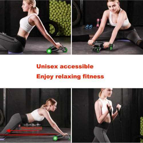  ATHLDYN AB Roller Wheel for Abdominal Exercise, 4 Wheel Foldable Abs Roller for Women and Men with Knee Pad & Resistance Band,Abdominal Muscle Training Wheel,Abs Exercise Wheel Rol