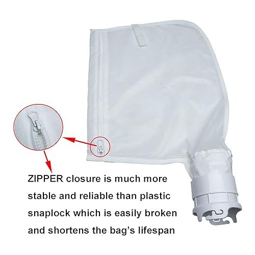  ATIE Pool Cleaner Fine Mesh Bag with Zipper Enclosure, Compatible with Pentair Kreepy Krauly Legend, Platinum, Letro Pool Cleaners Debris Bag 360002 and EU16 Bag (2 Pack)