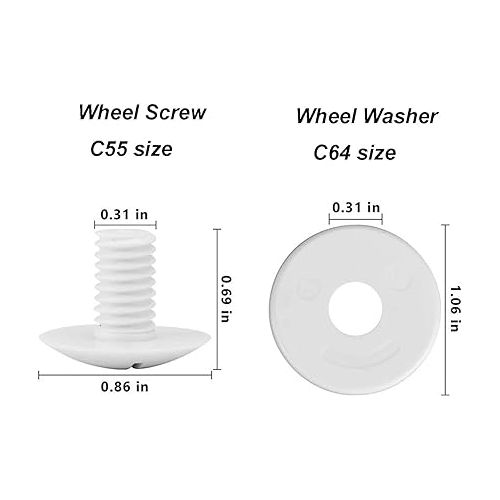  ATIE Pool Cleaner Wheel Screw C55 and Wheel Washer C64 Combo Kit for Polaris 280/180 Pool Cleaner (6 Pack)