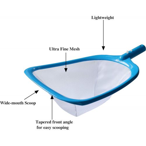  ATIE Pool Spa Leaf Skimmer Net with White Ultra Fine Mesh with 4 Deep Pocket Great for Removing Leaves & Debris in In-Ground Pool Spa and Above Ground Pool, Inflatable Pool, Hot Tu