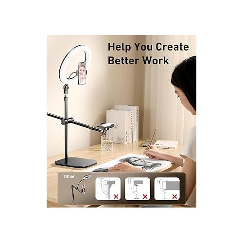  Overhead Phone Mount,Overhead Camera Mount Stand[Anti-Shaking] with 10.5