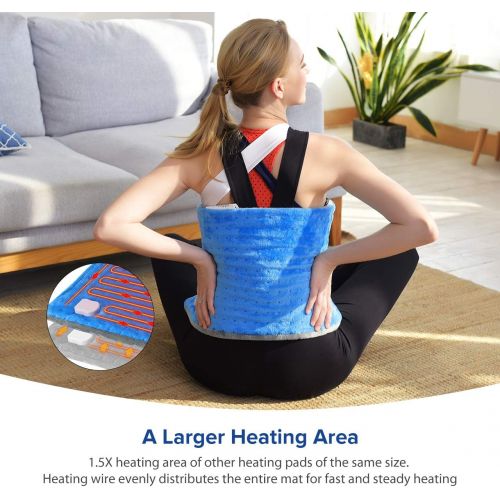  [아마존 핫딜] [아마존핫딜]Heating Pad for Fast Pain Relief ATMOKO Electric Heat Pad Extra Large [12x25.5], Auto-Off, Washable, Fast Heating, Moist & Dry Heat Therapy Options 1.5X Heating Area Upgrade