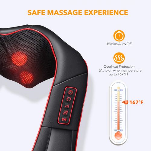  Electric Massager, ATMOKO Neck Massager with Heating & Vibration Function, for Shoulders, Neck, Back, Waist, Legs, Arms, Soles, Relieve Muscle Pain