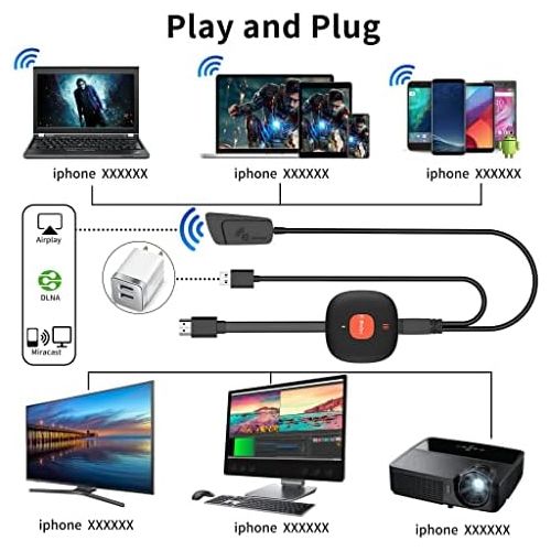  [아마존베스트]-Service-Informationen AT-Mizhi Wireless HDMI Dongle, Streaming, 4K HDR HDMI WiFi Display Dongle, Screen Share Display Receiver, Support for Miracast / DLNA / Airplay for Android / iOS / Windows / Mac OS