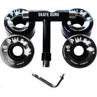 ATOM SKATES Outdoor Quad Roller Wheels 4 Wheels Atom Pulse Lite 62x33 Black Bundle with Tool, Pulse Lite 62 x 33
