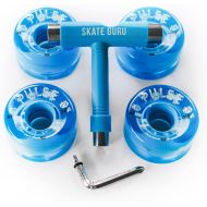 ATOM SKATES Outdoor Quad Roller Wheels / 4 Wheels Atom Pulse Lite 62x33 Blue Bundle with Tool