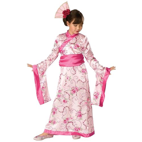  ATOMIC COSTUMES, LLC Girls Geisha Princess Kimono Costume Fancy Dress Pink Japanese Child Kids Large NEW
