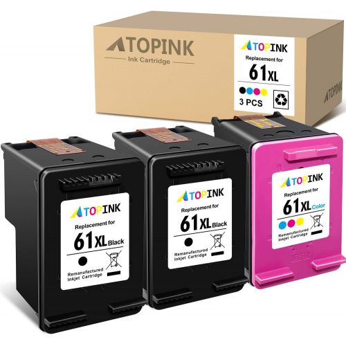  ATOPINK Remanufactured Ink Cartridge Replacement for HP 61XL 61 XL (2 Black, 1 Tri-Color) Work with DeskJet 2540 3050 3000 1000 1512 OfficeJet 2622 4635 4630 2620 Envy 4500 5530 45