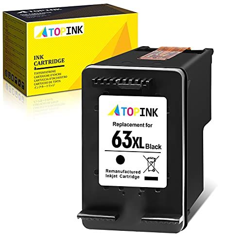  ATOPINK Remanufactured Ink Cartridge Replacement for HP 63XL 63 XL (1 Black) Work with OfficeJet 3830 5255 3834 4650 4652 5200 4655 5252 DeskJet 1112 3630 2130 1110 3632 3634 Envy