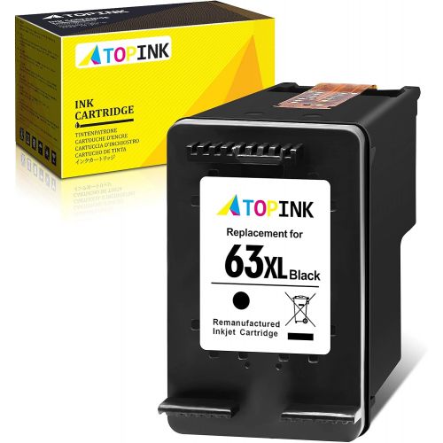  ATOPINK Remanufactured Ink Cartridge Replacement for HP 63XL 63 XL (1 Black) Work with OfficeJet 3830 5255 3834 4650 4652 5200 4655 5252 DeskJet 1112 3630 2130 1110 3632 3634 Envy