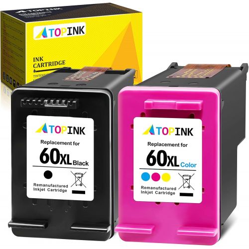  ATOPINK Remanufactured Ink Cartridge Replacement for HP 60XL 60 XL (Black Tri-Color) Work with PhotoSmart C4700 D110a C4600 C4680 C4795 Envy 100 114 110 120 111 DeskJet F4235 F2430