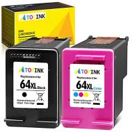 ATOPINK Remanufactured Ink Cartridge Replacement for HP 64XL 64 XL (Black Tri-Color) Work with Envy Photo 7800 7158 7164 7855 6222 7155 6255 6252 7858 7120 7130 6220 6230 7830 Tang