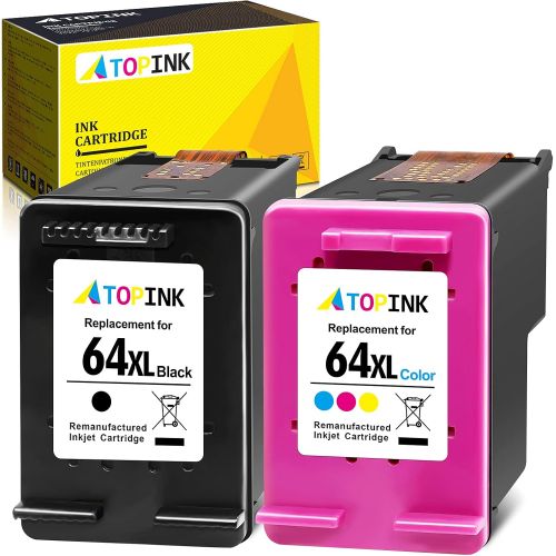  ATOPINK Remanufactured Ink Cartridge Replacement for HP 64XL 64 XL (Black Tri-Color) Work with Envy Photo 7800 7158 7164 7855 6222 7155 6255 6252 7858 7120 7130 6220 6230 7830 Tang