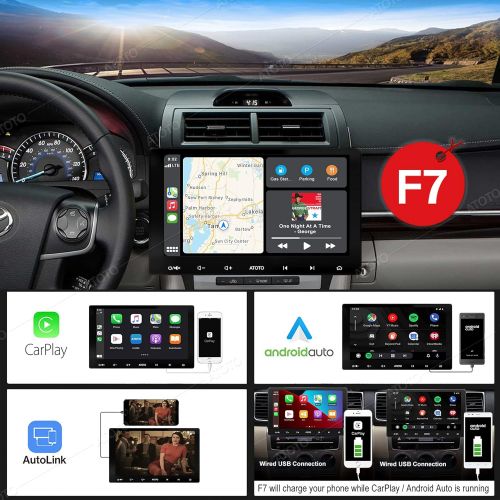  ATOTO F7 10.1 Inch Double Din Car Stereo Android Auto & CarPlay, Touchscreen in-Dash Navigation with Bluetooth, Mirror Link, HD Rearview Input , Quick Charge, USB/SD(Up to 2TB) F7G
