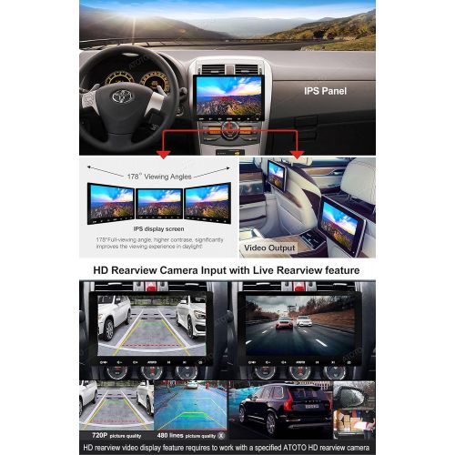  ATOTO F7 10.1 Inch Double Din Car Stereo Android Auto & CarPlay, Touchscreen in-Dash Navigation with Bluetooth, Mirror Link, HD Rearview Input , Quick Charge, USB/SD(Up to 2TB) F7G