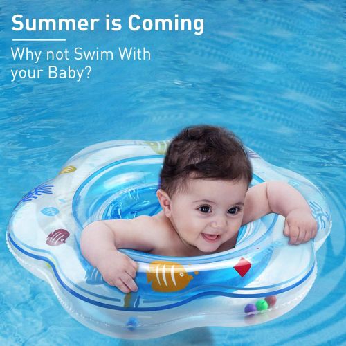  ATYMD Baby Swimming Float Inflatable with Double Airbag Swim Float Swimming Ring Pool Swim Training Aid for Infant Toddlers Kids of 3-48 Months