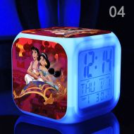 AThiToZone (arrive within 3-5 weeks). Aladdin and Princess Jasmine 7 Colors Change Digital Alarm LED Clock Cartoon Night Colorful Toys for Kids (Style 4)