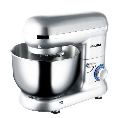  AUCMA Aucma stm3 Stainless Steel Mixing Bowl, Electric Mixer with Dough Hooks, Whisk & Beater, 15.16 x 8.78 x 12.56 inches, Silver