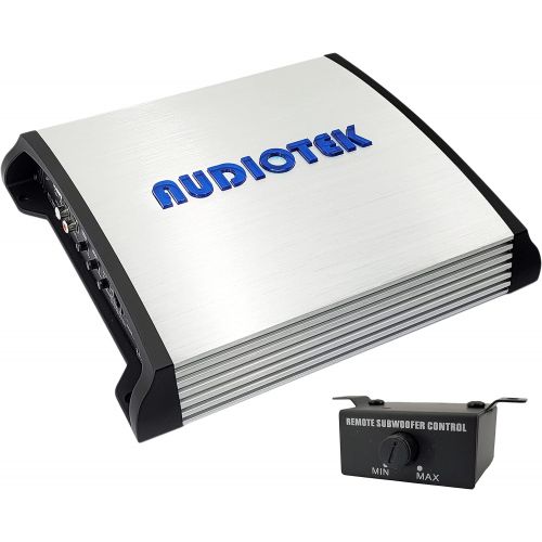  Audiotek AT2400S 2 Channel Stereo Car Amplifier - 2400 Watts, 2 Ohm Stable, LED Indicator, Full Range, Bass Knob Included, Great for Speakers and Subwoofers