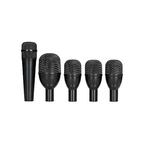  Audix FP5 Fusion Series 5-piece Drum Mic Kit for Kick, Snare, and Toms with Travel Case - Black