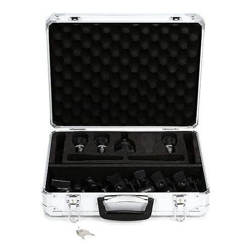  Audix FP5 Fusion Series 5-piece Drum Mic Kit for Kick, Snare, and Toms with Travel Case - Black