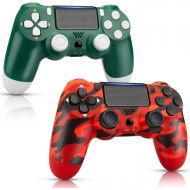 [아마존베스트]Christmas Alpine Green and Red Camo PS4 Controller 2 Pack - AUGEX Wireless PS4 Remote Control for Sony Playstation 4（Red Camouflage and Green Joystick PS4,2020 New）…