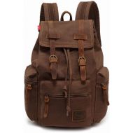 [아마존베스트]AUGUR High Capacity Canvas Vintage Backpack - for School Hiking Travel 12-17 Laptop