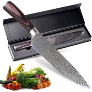 AUIIKIY Professional Chef Knife, 8 Inch Pro Kitchen Knife, German High Carbon Stainless Steel Knife with Ergonomic Handle