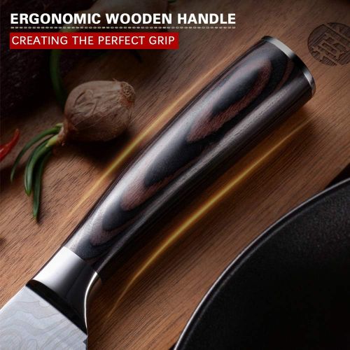  AUIIKIY Professional Chef Knife, 8 Inch Pro Kitchen Knife, German High Carbon Stainless Steel Knife with Ergonomic Handle