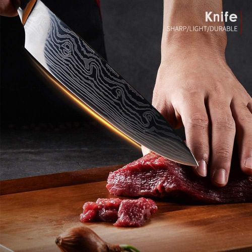  AUIIKIY Professional Chef Knife, 8 Inch Pro Kitchen Knife, German High Carbon Stainless Steel Knife with Ergonomic Handle