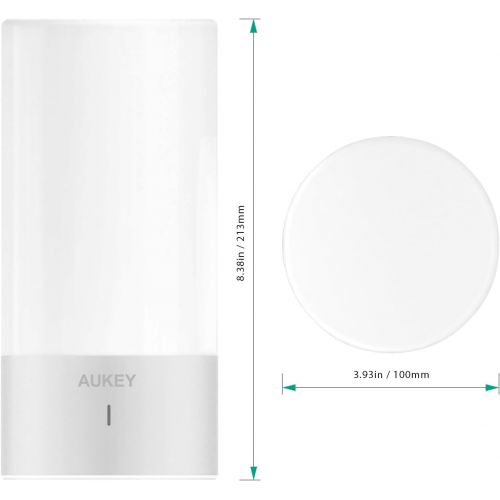  [아마존 핫딜]  [아마존핫딜]AUKEY Table Lamp, Touch Sensor Bedside Lamps + Dimmable Warm White Light & Color Changing RGB for Bedrooms