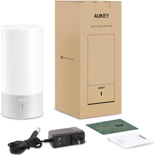  [아마존 핫딜]  [아마존핫딜]AUKEY Table Lamp, Touch Sensor Bedside Lamps + Dimmable Warm White Light & Color Changing RGB for Bedrooms