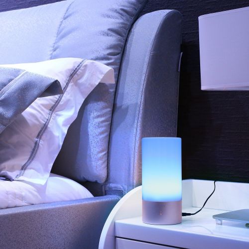  [아마존 핫딜]  [아마존핫딜]AUKEY Table Lamp, Touch Sensor Bedside Lamps + Dimmable Warm White Light & Color Changing RGB for Bedrooms