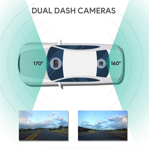  [아마존 핫딜] AUKEY 1080P Dual Dash Cams with 2.7” Screen, Full HD Front and Rear Camera, 6-Lane 170° Wide-Angle Lens, G-Sensor, and Dual-Port Car Charger