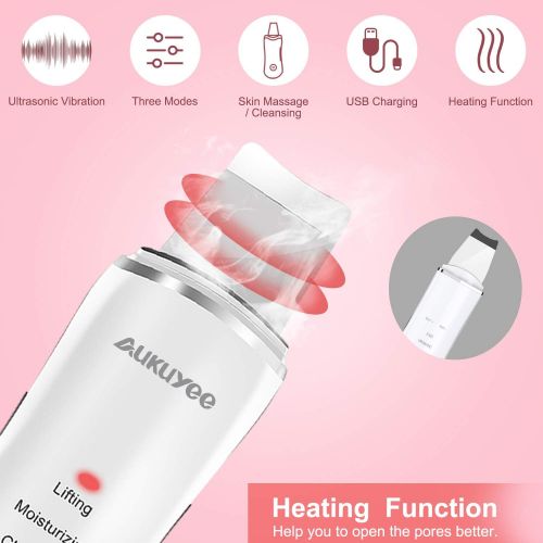  [아마존 핫딜] [아마존핫딜]AUKUYEE Ultraschall Haut Scrubber, Haut Scrubber Ultraschall-Peeling Porenreiniger Skin Scrubber Akne-Entferner Ionen Hautreiniger fuer Gesichtsreinigung Gesichtspflege (Weiss)