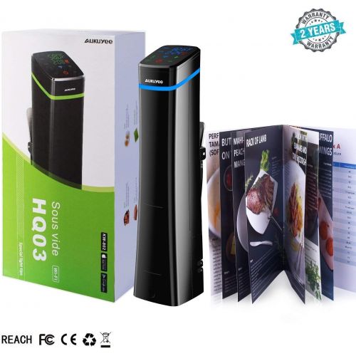  [아마존 핫딜] [아마존핫딜]AUKUYEE Sous Vide Sous Vide Stick Sous-Vide Garer Wi-Fi App Steuerung Prazisionskochtopf Immersion Zirkulator mit Genauem Temperatur Digital Timer Trockenlaufschutz 1100W (Schwarz)