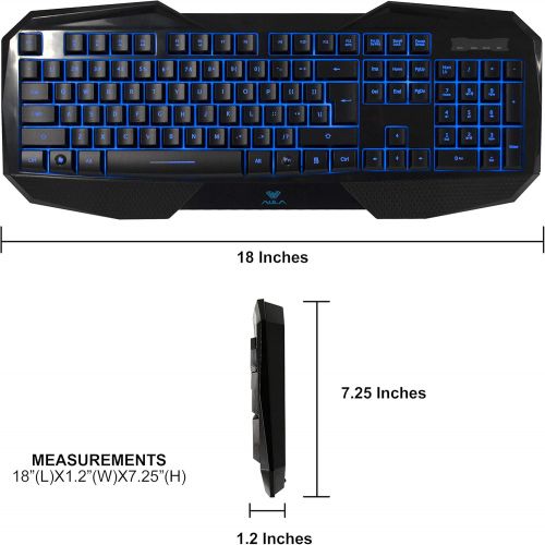  AULA Catalyst Gaming Keyboard, Ergonomic Keyboard Multimedia keys, Swappable Gaming keys, Computer Keyboard