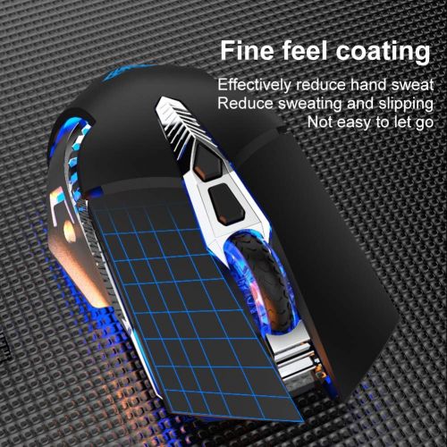  AULA SC200 Rechargeable Bluetooth Mouse, LED Wireless Gaming Mouse with Side Buttons, DPI Adjustable Multi-Device(BT5.0+BT3.0+2.4G) Office Games Computer Mice for PC Mac Laptop/Tab