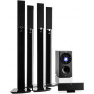 AUNA Areal 653-5.1 Surround Sound System, Home Cinema System, 145W RMS, 6.5 Sidefiring Woofer, Bass Reflex, 5 Satellite Speakers, Bluetooth, USB Port, SD, AUX, 2 Mic Connections, B