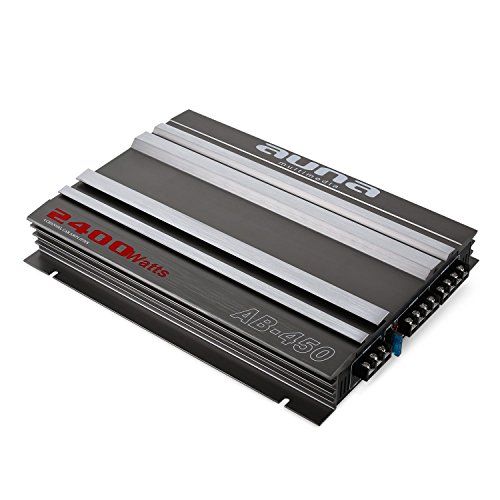  [아마존베스트]-Service-Informationen auna AB-450 Car Power Amplifier 4-Channel Amplifier Car HiFi Amplifier (2400 Watt Max, Adjustable Low Pass Filter, Racing Design, Bridgeable, 20 Hz - 20 kHz Frequency) Grey/Silver