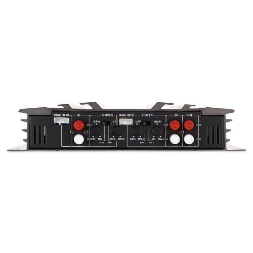  [아마존베스트]-Service-Informationen auna AB-450 Car Power Amplifier 4-Channel Amplifier Car HiFi Amplifier (2400 Watt Max, Adjustable Low Pass Filter, Racing Design, Bridgeable, 20 Hz - 20 kHz Frequency) Grey/Silver