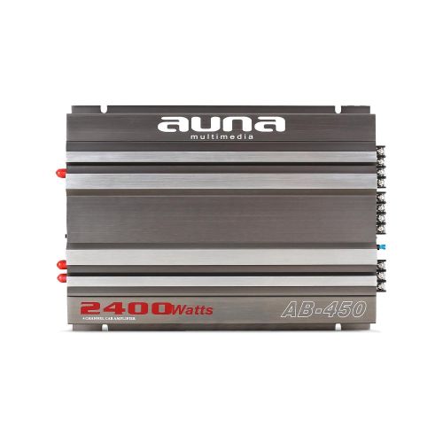  [아마존베스트]-Service-Informationen auna AB-450 Car Power Amplifier 4-Channel Amplifier Car HiFi Amplifier (2400 Watt Max, Adjustable Low Pass Filter, Racing Design, Bridgeable, 20 Hz - 20 kHz Frequency) Grey/Silver