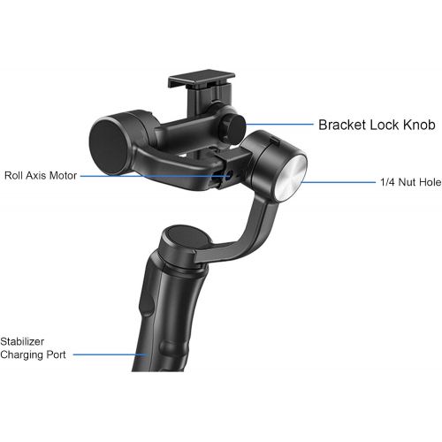  AUNMAS 3-Axis Multifunction Handheld Phone Stabilizer 3 Modes Gimbal Stabilizer USB Selfie Stick with Tripod USB Cable