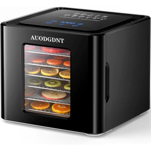  AUODGDNT Food Dehydrator Machine-LED Touch Adjustable Digital Timer and Temperature Display Control with 6 Stainless Steel Trays and Recipe,Dryer Machine for Jerky,Meat,Beef,Fruit,Vegetable