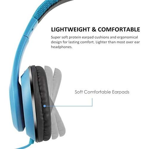  [아마존베스트]AUSDOM F01 Lightweght wired Over-Ear HD stereo headset sports music headphone Mic professional notebook with a microphone headset computer game,Soft leather ear cups,Stereo Gaming