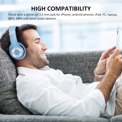  [아마존베스트]AUSDOM F01 Lightweght wired Over-Ear HD stereo headset sports music headphone Mic professional notebook with a microphone headset computer game,Soft leather ear cups,Stereo Gaming