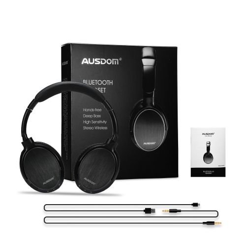  AUSDOM Wireless Bluetooth EDR Over Ear Headphones Lightweight Stereo Deep Bass with Microphone and Volume Control for Pc iPhone Android Tv Hands-Free Calling Headset