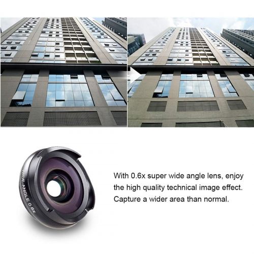 AUSWIEI 2 in 1 Smartphone Camera Lens Wide Angle Lens & Macro Lens for iPhone Samsung Android Most Smartphones (Color : Black)