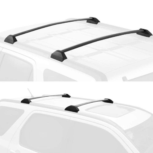  AUTEX IRONWALLS 2PCS Roof Racks Crossbars Cargo Load Bars Alumunim Black for Honda CRV 2002-2006 with Side Rails