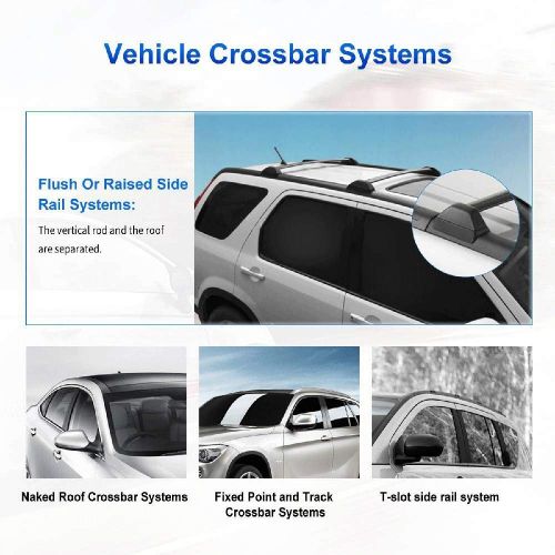  AUTEX IRONWALLS 2PCS Roof Racks Crossbars Cargo Load Bars Alumunim Black for Honda CRV 2002-2006 with Side Rails